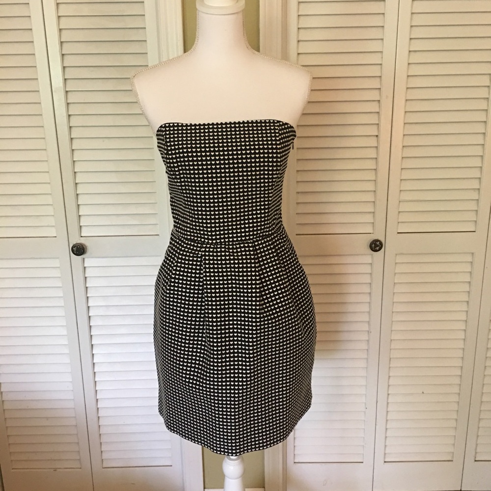 RACHEL Rachel Roy Elegant Black and White Heart Strapless Dress Size 4